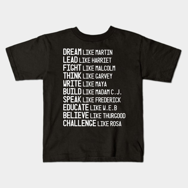 Black Heroes, Civil Rights Leaders, Black Lives Matter, I Can't Breathe Kids T-Shirt by UrbanLifeApparel